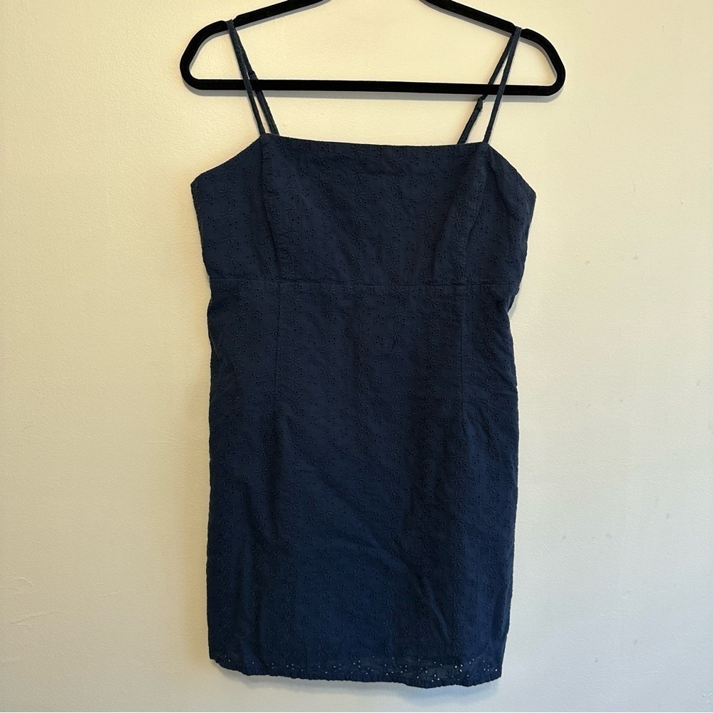 Garage Navy Blue Daisy Cutout Dress L Large